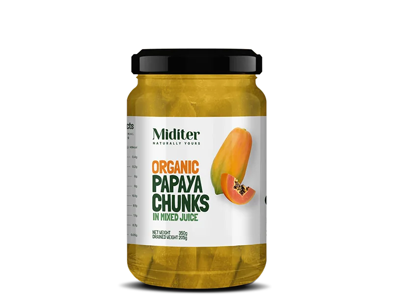 Organic Papaya Chunks in Mixed Juice